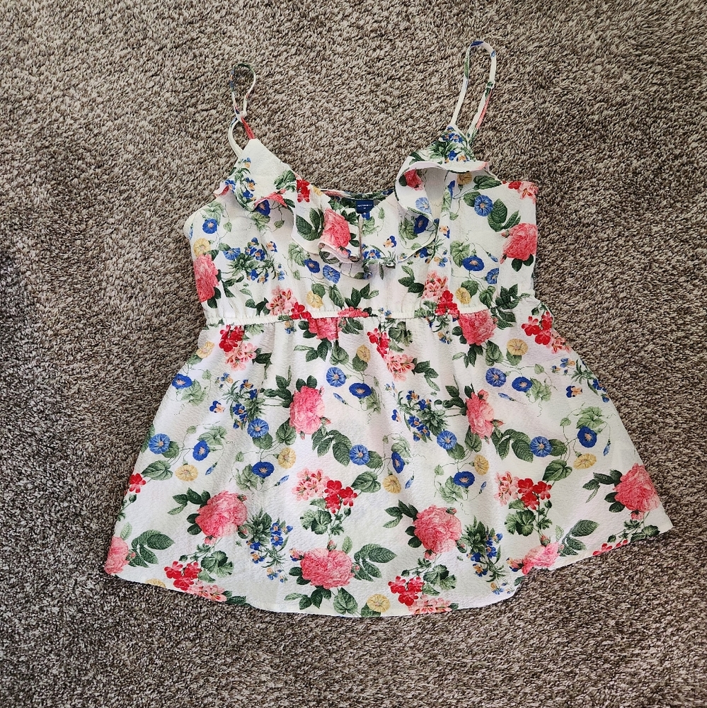 Maternity top floral sleeveless straps Ruffles Flowy Old Navy Size Medium